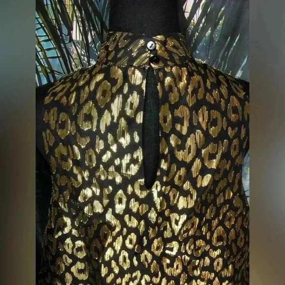 Gold and Black Top with ruffle top size 6 - Picture 3 of 16